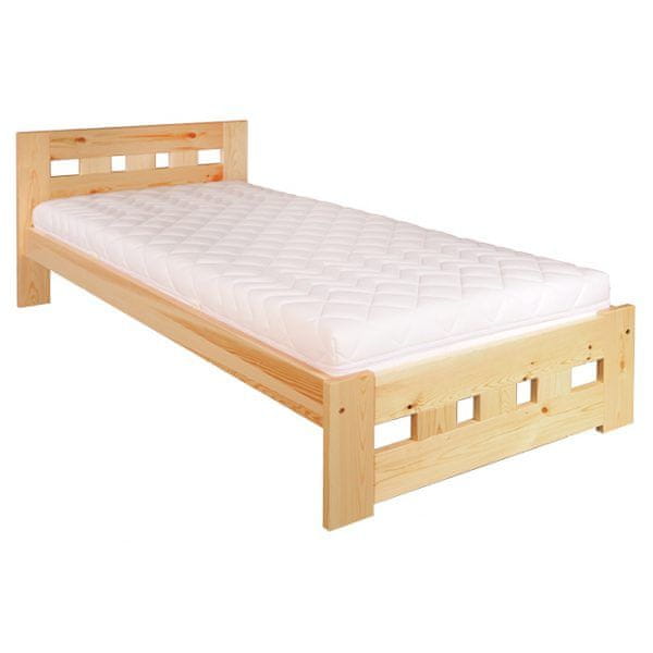 eoshop Drevená posteľ LK145, 90x200, borovica (Farba dreva: Dub)
